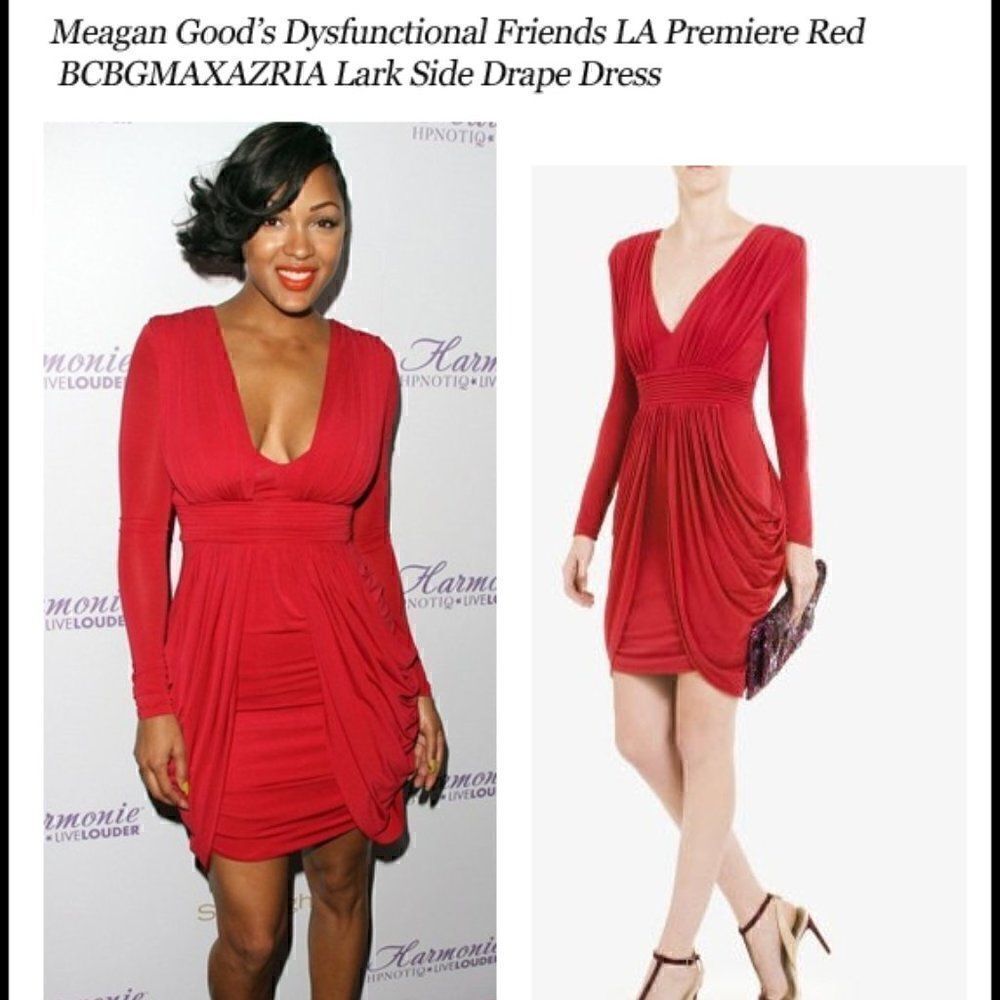 NWOT BCBGMaxAzria Raspberry Ruched Lark Dress